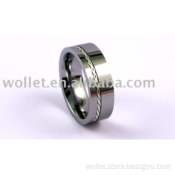 Tungsten steel Ring with Silver wire